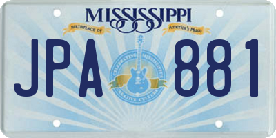 MS license plate JPA881