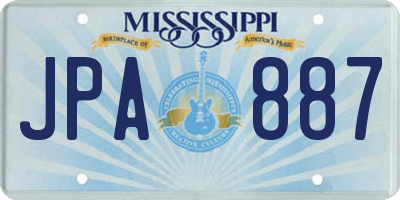 MS license plate JPA887