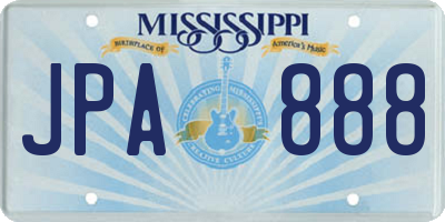 MS license plate JPA888