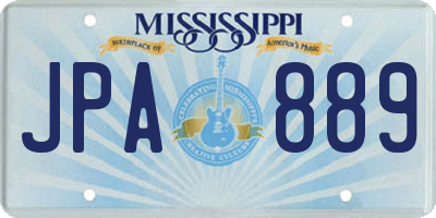 MS license plate JPA889