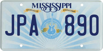MS license plate JPA890