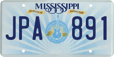 MS license plate JPA891