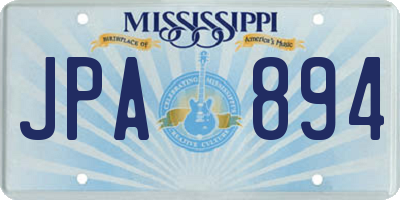 MS license plate JPA894