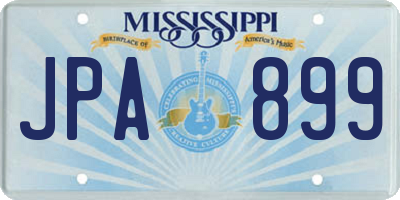MS license plate JPA899