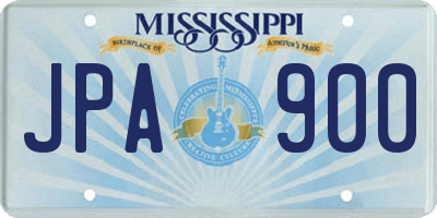 MS license plate JPA900