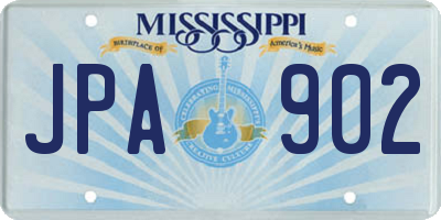 MS license plate JPA902