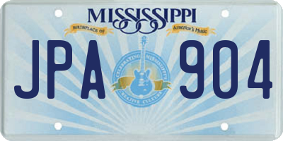 MS license plate JPA904