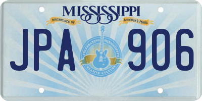 MS license plate JPA906