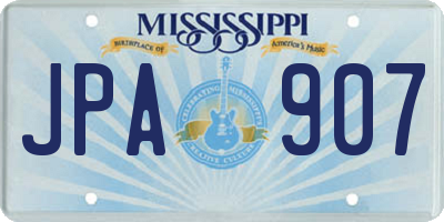 MS license plate JPA907