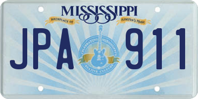 MS license plate JPA911