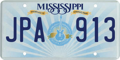 MS license plate JPA913