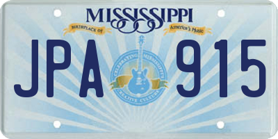 MS license plate JPA915