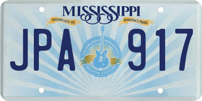 MS license plate JPA917