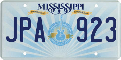 MS license plate JPA923