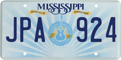 MS license plate JPA924