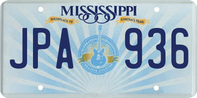 MS license plate JPA936