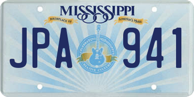 MS license plate JPA941