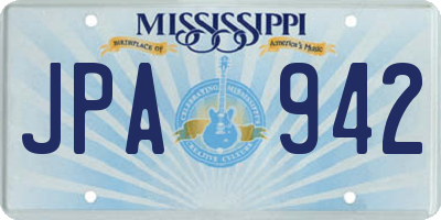 MS license plate JPA942
