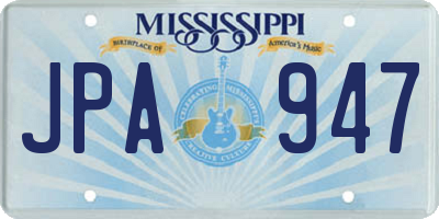 MS license plate JPA947