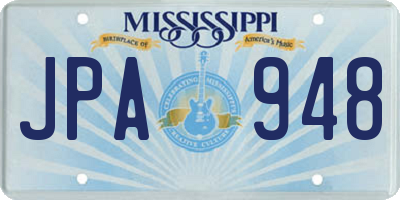 MS license plate JPA948