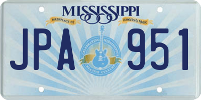 MS license plate JPA951