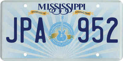 MS license plate JPA952
