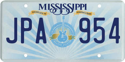 MS license plate JPA954