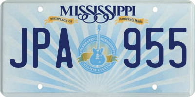 MS license plate JPA955