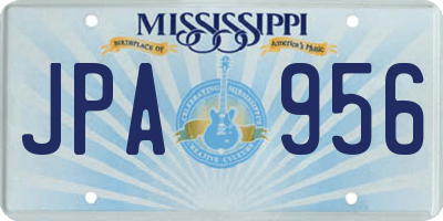 MS license plate JPA956