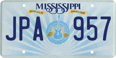 MS license plate JPA957