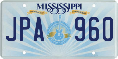 MS license plate JPA960