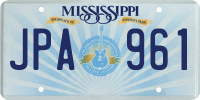 MS license plate JPA961
