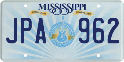 MS license plate JPA962