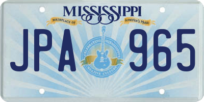 MS license plate JPA965