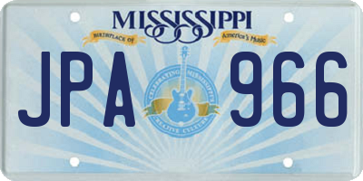 MS license plate JPA966
