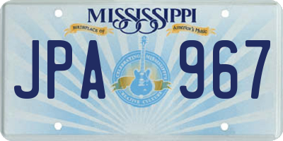 MS license plate JPA967