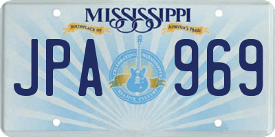 MS license plate JPA969