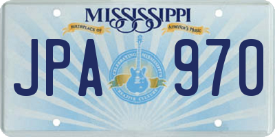 MS license plate JPA970