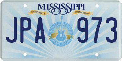 MS license plate JPA973