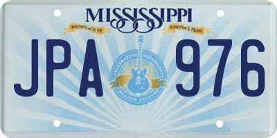 MS license plate JPA976