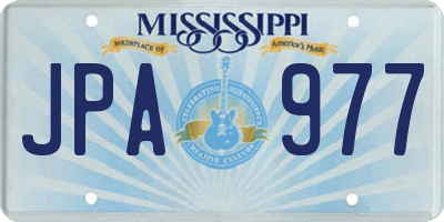 MS license plate JPA977