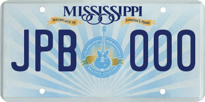 MS license plate JPB000