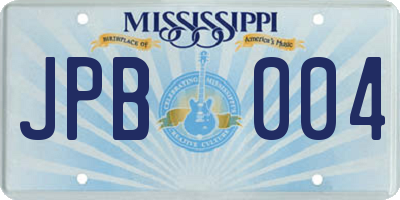 MS license plate JPB004