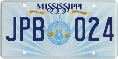 MS license plate JPB024