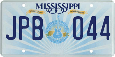 MS license plate JPB044