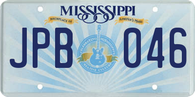 MS license plate JPB046