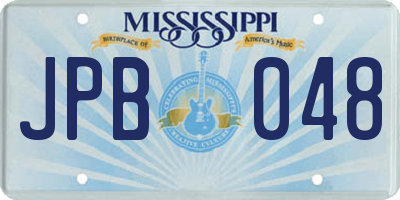 MS license plate JPB048