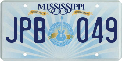 MS license plate JPB049