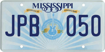 MS license plate JPB050