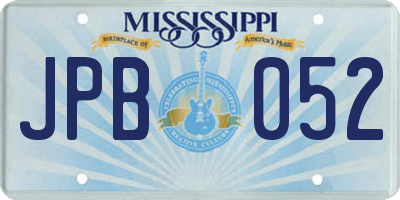 MS license plate JPB052